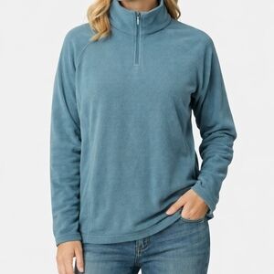 Columbia Women's XXL Blue Teal Microfleece Quarter Zip Pullover Hiking